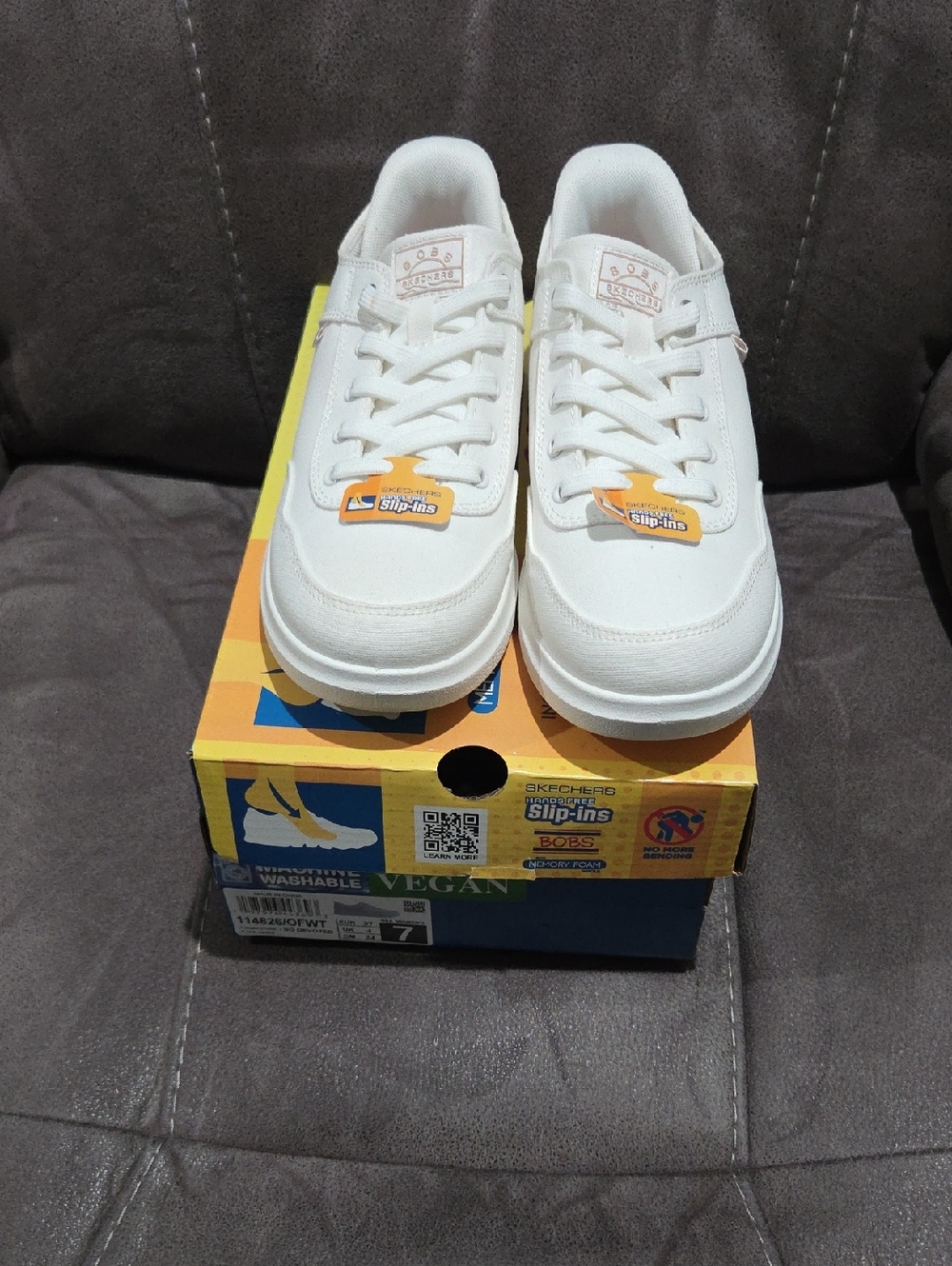 Skechers Kids White Low-Top Slip-On Sneakers